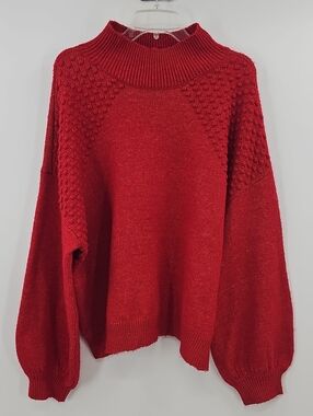 Nine West Red Mock Neck Women's Sweater Size XXL